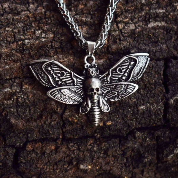 Gothic Style Death Moth Necklace - Image 2