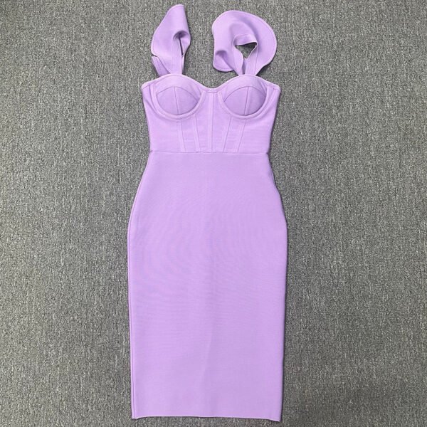 Women's Elegant Solid Color Hip-hugging Dress by Fashion Aaj Kal - Image 6
