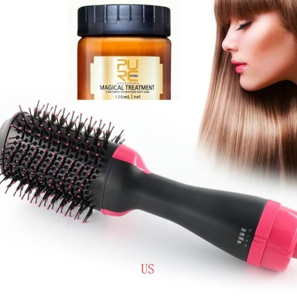 One-Step Electric Hair Dryer Comb Multifunctional Comb Straightener Hair Curling - Image 2
