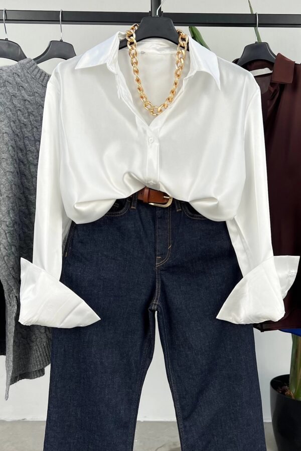 Single-breasted Long Sleeve Lapel Shirt Sexy Women Clothing - Image 7