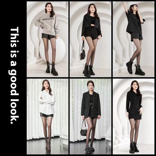 0D Black Silk Stockings Ultrathin Black Pantyhose - Image 7