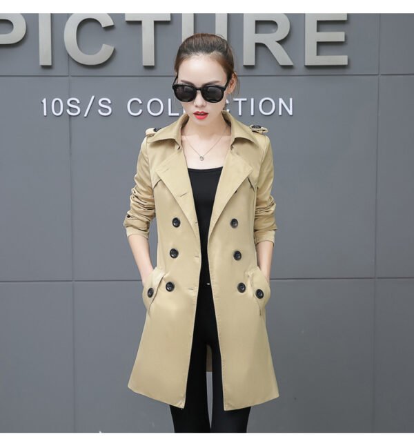 Slim Women Trench Coat Plus Size Mid-length - Image 8