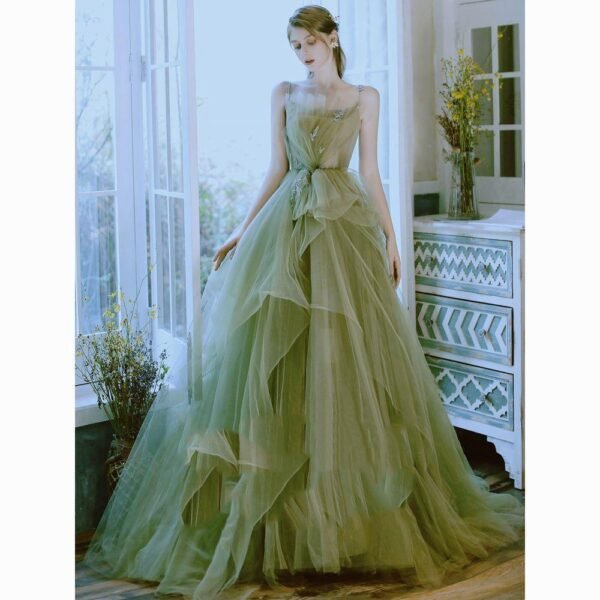 Women's Casual Versatile Green Forest Style Dress - Image 2