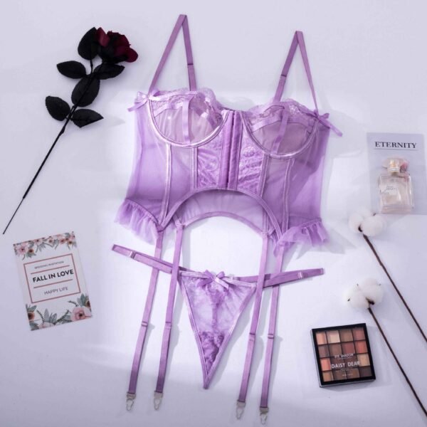 Purple Lace Women's Bra Set - Image 3
