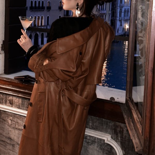 Autumn And Winter New Sheepskin Fried Street Handsome Trench Coat Coat - Image 6
