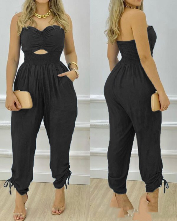 European And American Women's New Blue Tube Top One-piece Trousers - Image 2
