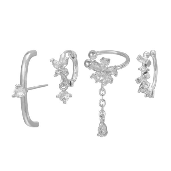 Flower Zircon Earrings Copper Plating Female Fashion - Image 3