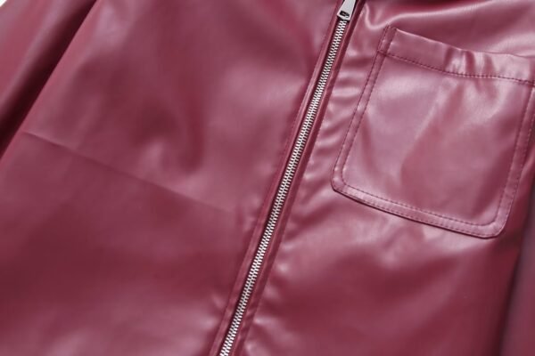 Cool And Wild Lapel Leather Biker's Leather Jacket - Image 9