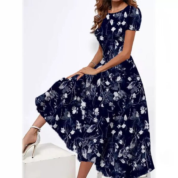 Women's Printed Summer Slim Fit Dress - Image 5