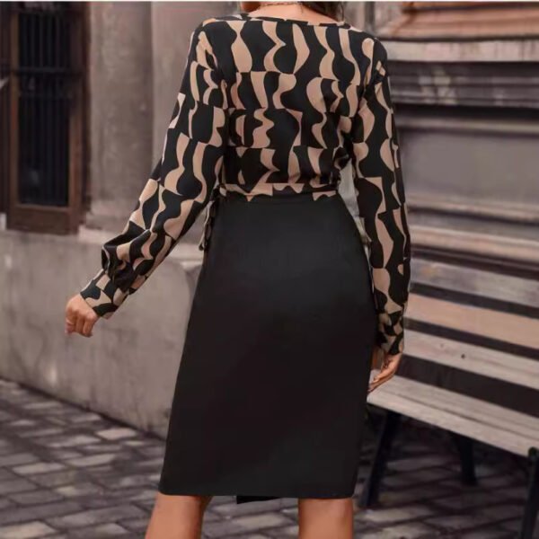 Flower Long Sleeve Dress Mid-length - Image 4