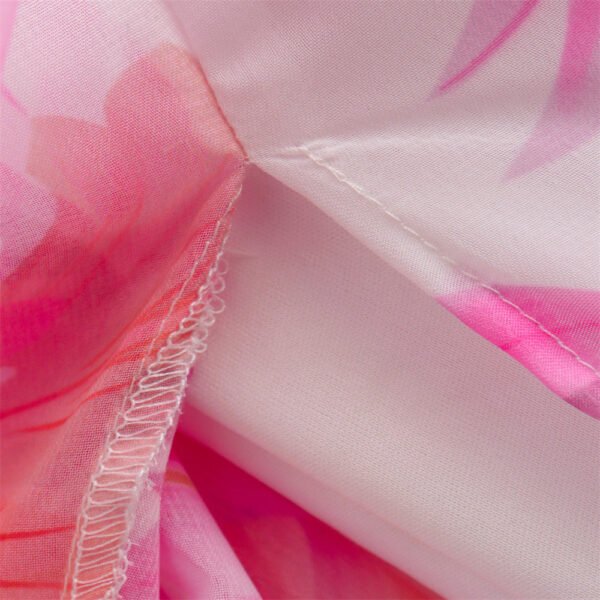 Summer Women's French Sweet Ruffled Flower Print Dress - Image 5
