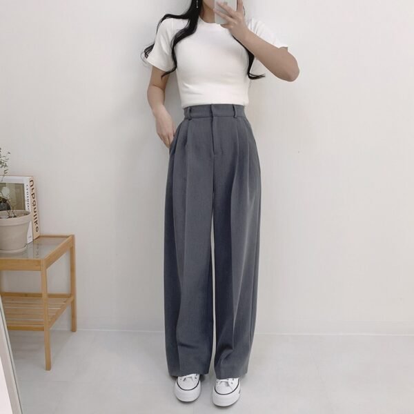 Women's Minimalist French Collar Jacket And Pants - Image 4