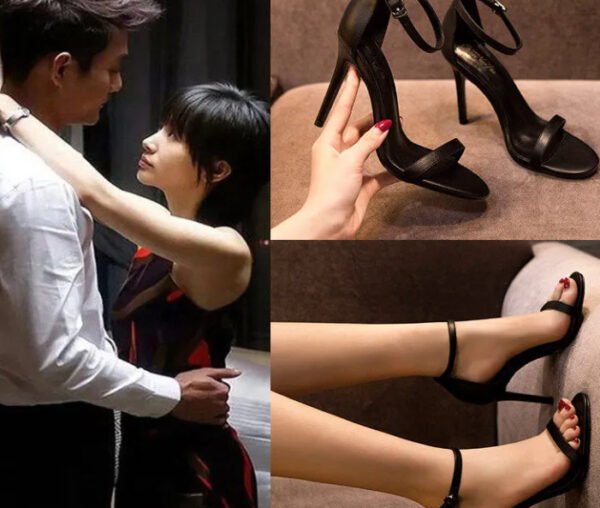 Everything Temperament Net Red Open Toe Line Strap Sandals - Image 3