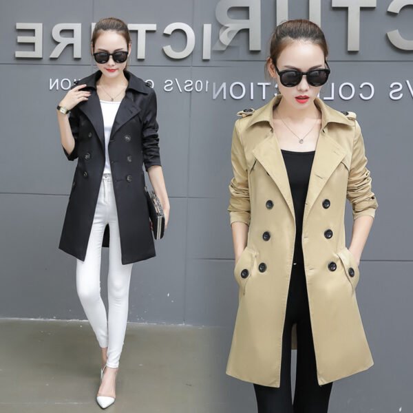 Slim Women Trench Coat Plus Size Mid-length - Image 6