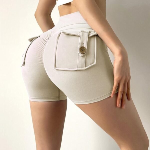Internet Celebrity Nude Feel Pocket Shorts Yoga Pants - Image 9