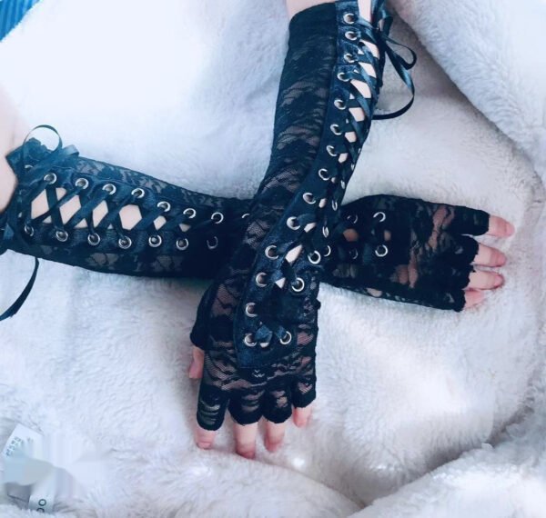 Beautiful Personality Lace Strap Gloves - Image 10