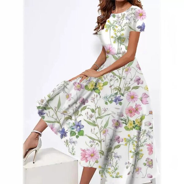 Women's Printed Summer Slim Fit Dress - Image 6