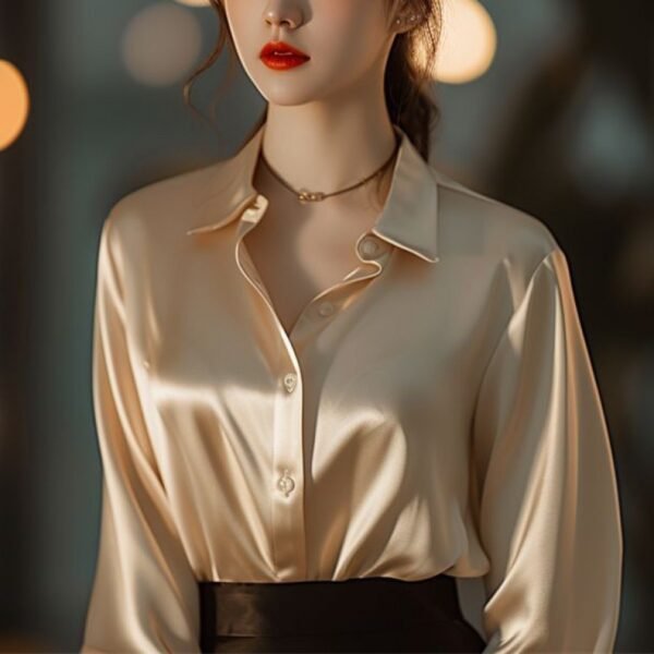 Professional Retro Unique Chic Purple Blouse Women Tops - Image 4