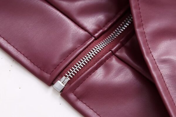 Cool And Wild Lapel Leather Biker's Leather Jacket - Image 8