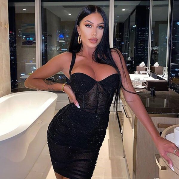 Sexy perspective lace low-cut dress - Image 6
