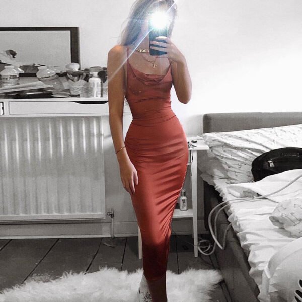 Halter open-back strappy hip dress - Image 5
