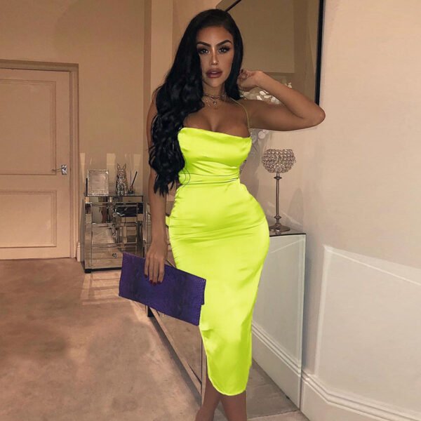 Halter open-back strappy hip dress - Image 9