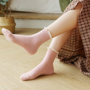 Autumn And Winter Socks Women's Japanese College Style Lace