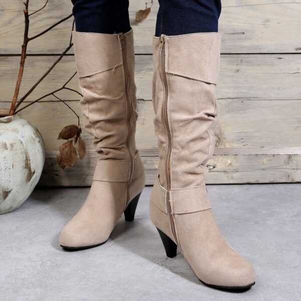 European And American High Heel Straight Belt Buckle Knight Boots - Image 3