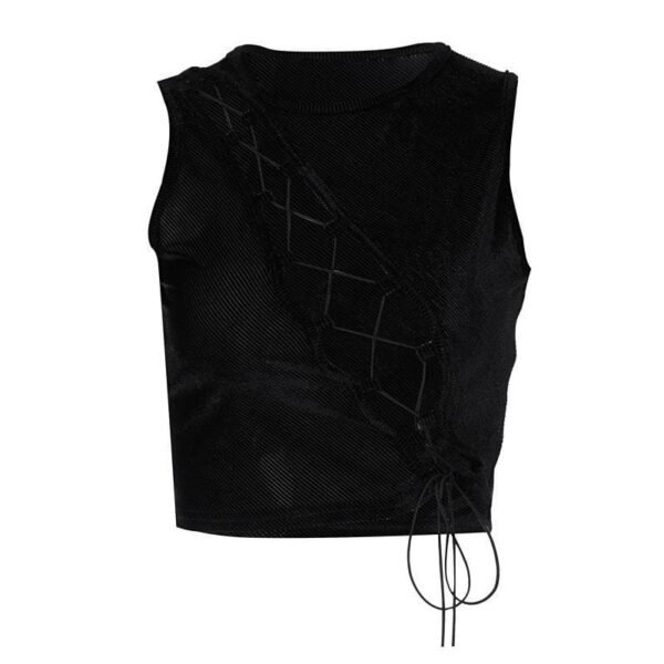 Chest Cutout Strap Sexy Vest - Image 2