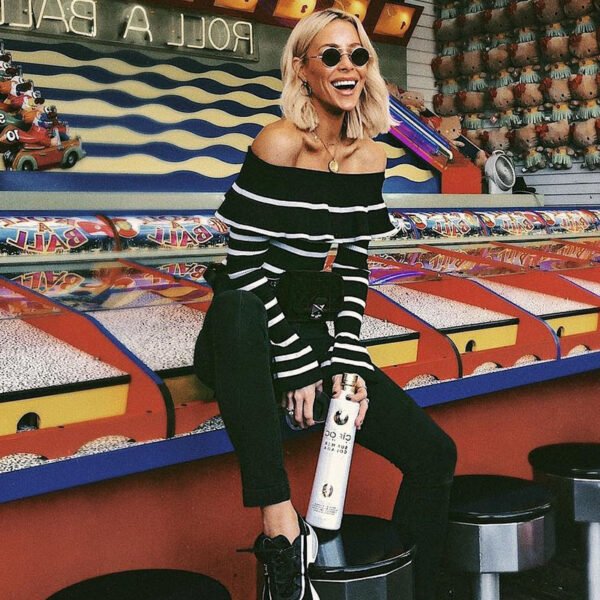Women's Long Sleeve Pullover Top Striped Ruffles - Image 2