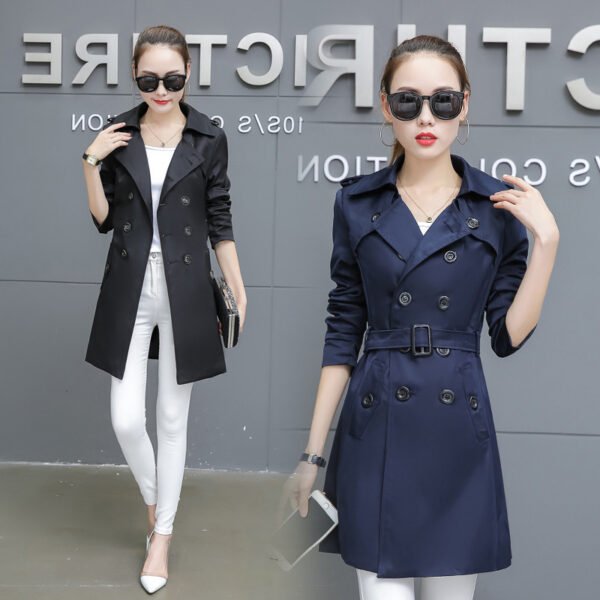 Slim Women Trench Coat Plus Size Mid-length - Image 2