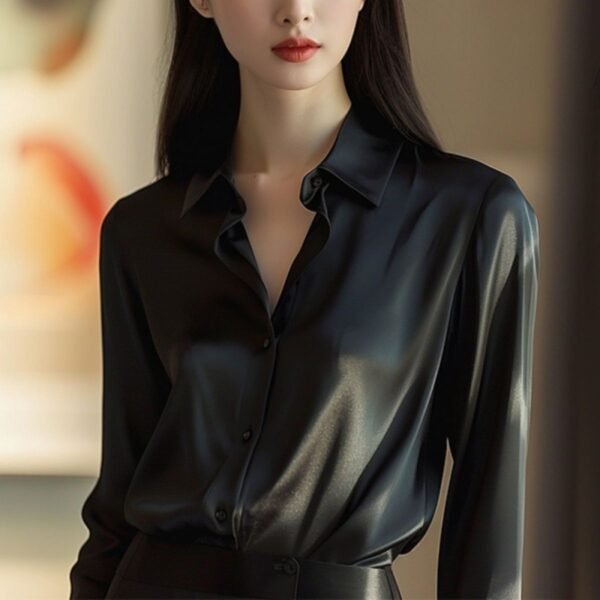 Professional Retro Unique Chic Purple Blouse Women Tops - Image 5