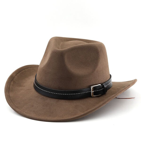 Belt Decoration Suede Curling Western Cowboy Hat Top Hat - Image 7