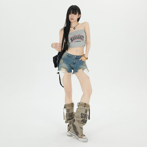 Fashion Personalized Washed Denim Shorts For Women - Image 2