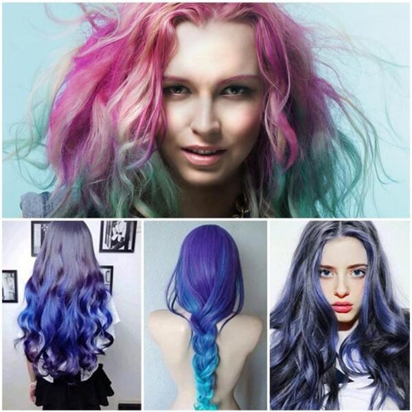 Temporary Mini Disposable Crayons Hair Color Dyeing Mascara Dye Chalk Box With Brush - Image 5