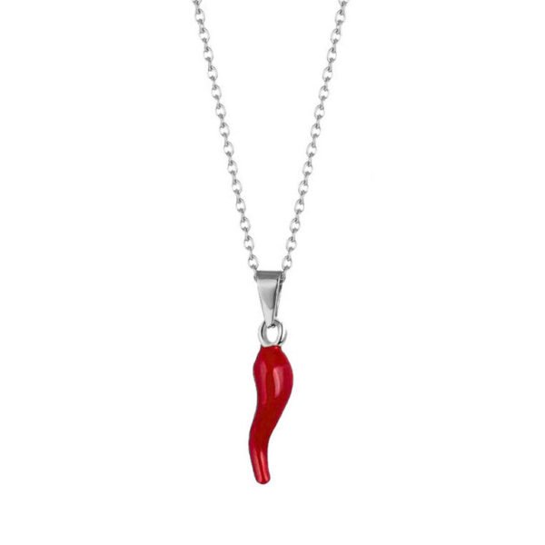 Gold-plated Drop Oil Red Chilli Pendant Earrings - Image 7