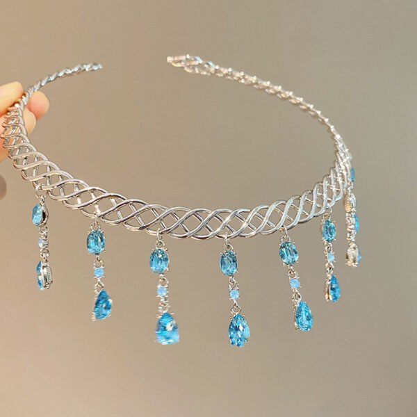 Blue Water Drop Zircon Collar Women's Fashion - Image 2
