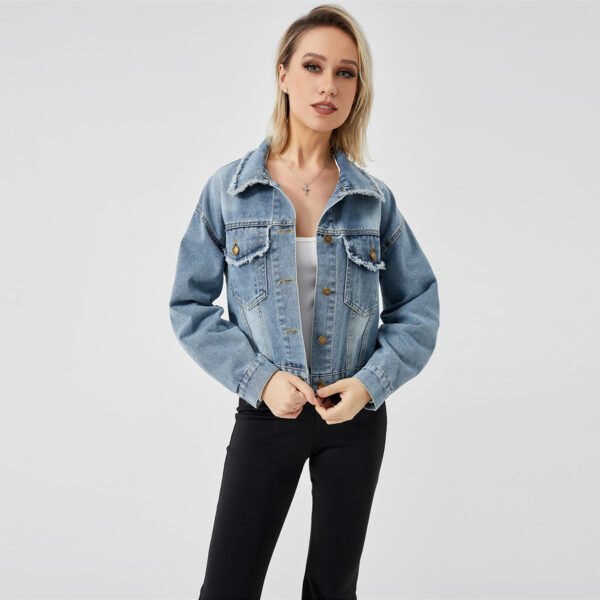 Women's Denim Long Sleeve Jacket Fashion Top - Image 5