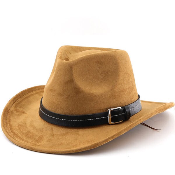 Belt Decoration Suede Curling Western Cowboy Hat Top Hat - Image 8