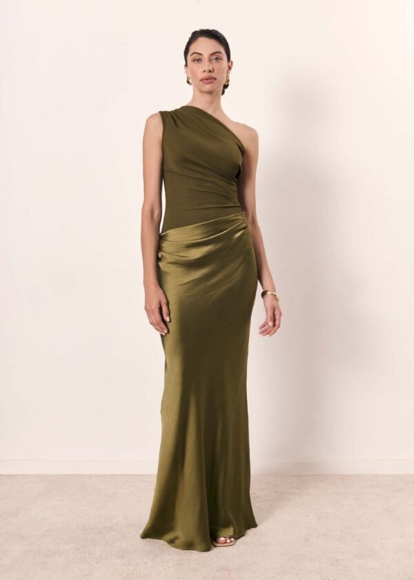 Solid Color Diagonal Collar Backless Sheath Casual Dress - Image 7