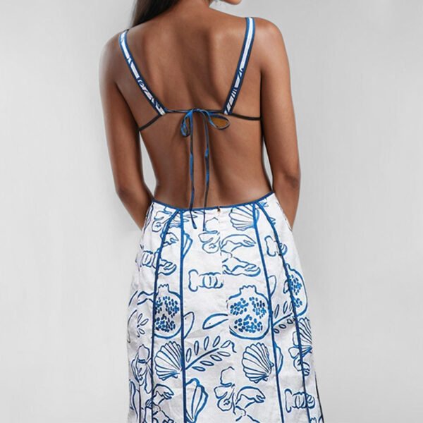 Women's Fashion Simple Printing Hollow Dress - Image 2