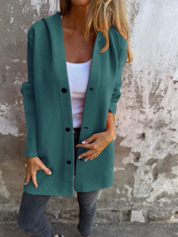 Casual Hooded Single-Breasted Cardigan Fashion Loose Solid Color Jacket Spring And Autumn Women's Clothing - Image 10