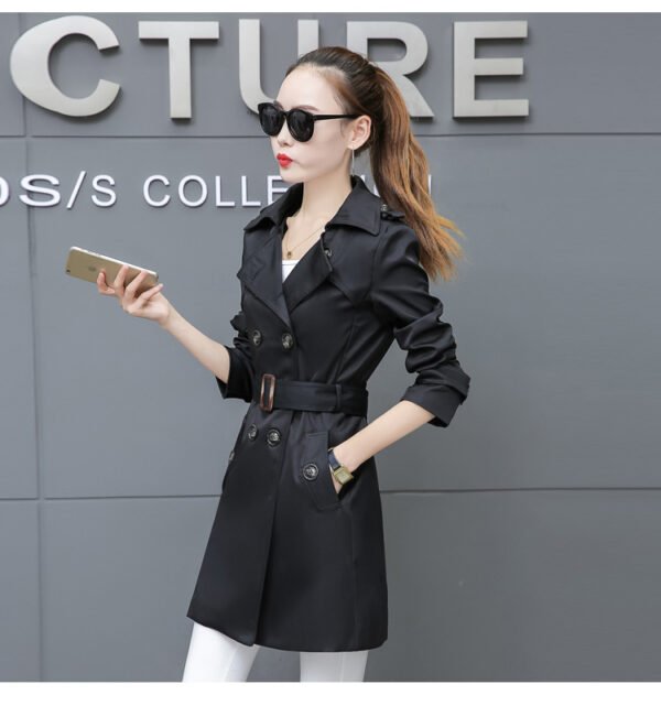 Slim Women Trench Coat Plus Size Mid-length - Image 3