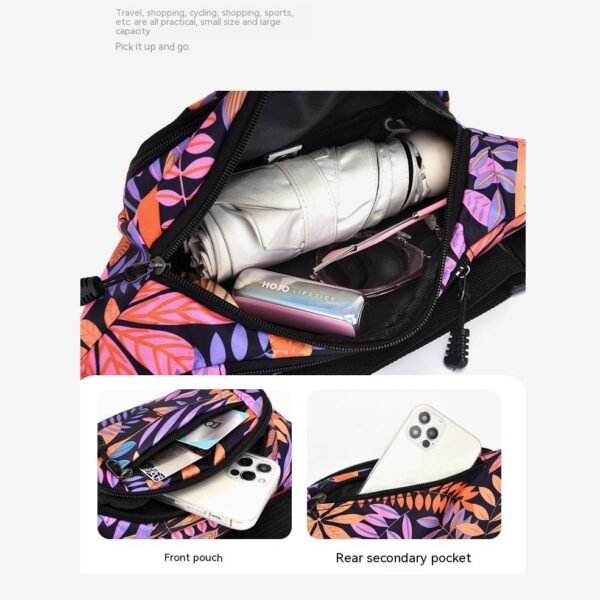 Leaves Fancy Shoulder Large Capacity Running Sports Bag Waist Bag - Image 5