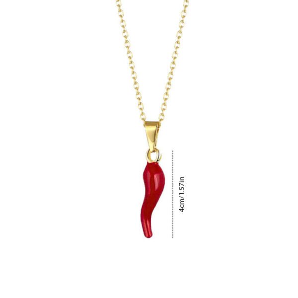 Gold-plated Drop Oil Red Chilli Pendant Earrings - Image 2