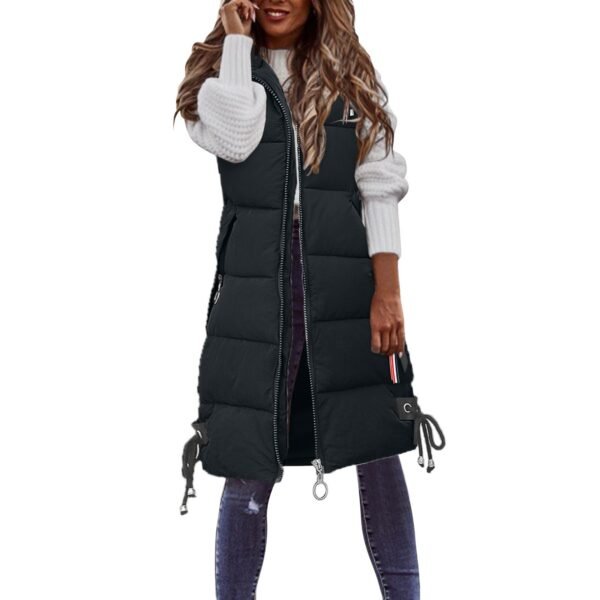 Women's Casual Mid-length Cotton Clothing Vest Coat - Image 4