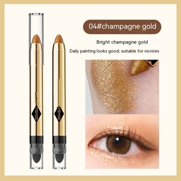 Magic Color Shining Highlight Eyeliner Pen Pearlescent Thin And Glittering Repair And Brightening Double-headed Smudger One-touch Molding - Image 5