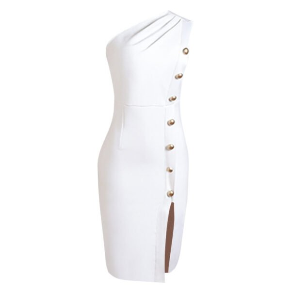 Women's Fashionable Seam Button Stretch Slim Fit Bandage Skirt - Image 2