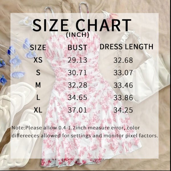 Women's Boho Floral Print Mini Dress Spaghetti Strap Ruched Ruffle Hem Vacation Sundresses - Image 9