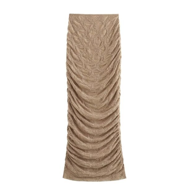 Sequined Lace Pleated Oblique Shoulder Tops Skirt Fashion Suit - Image 4